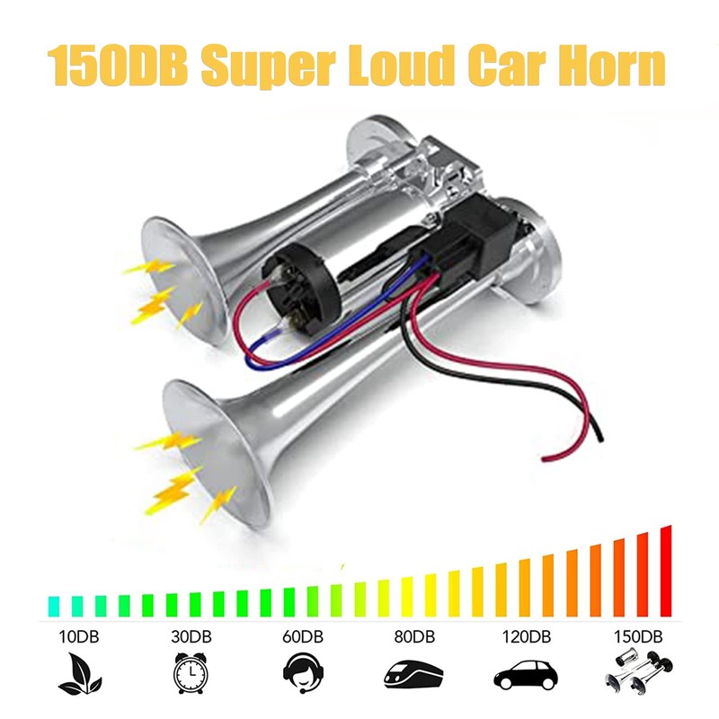 150DB Air Train Horn kit for Car, 12V Super Loud