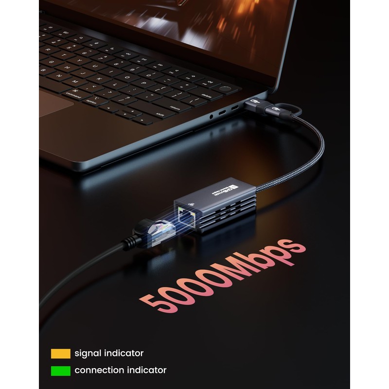 OHBUYAGN USB 5G LAN Adapter Ethernet Adapter USB 3.2 Gen