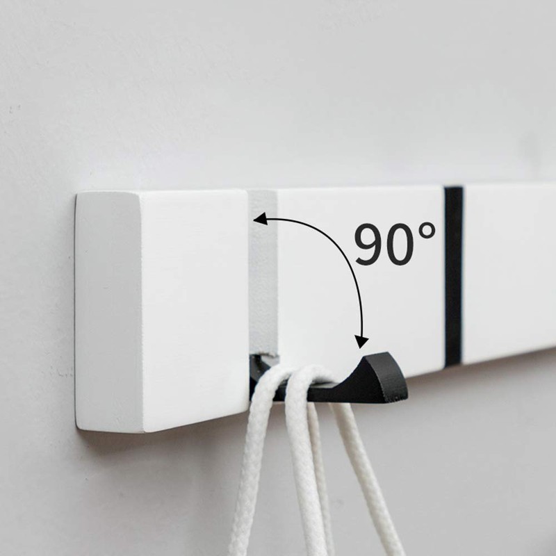 YunNasi Bamboo Coat Rack with Foldable Hooks Wall Coat Rack