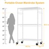 ULIFHOME P1 Rolling Clothes Garment Rack with Lockable Wheels, Heavy-Duty