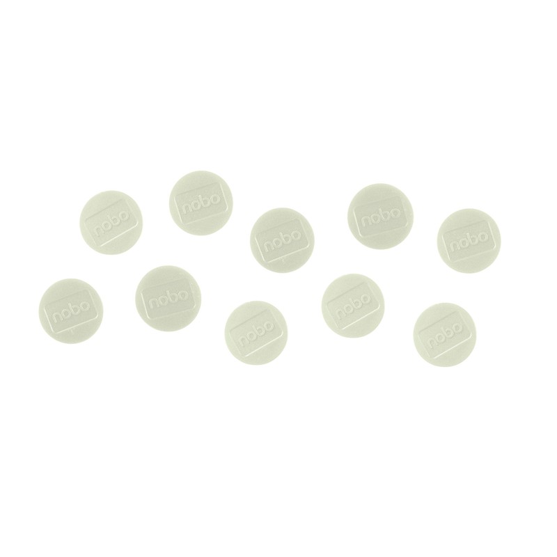 Nobo Magnetic Whiteboard Magnets Pack of 10 38mm White 1915315