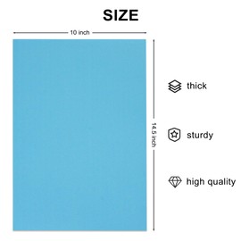 Sonjade Scrapbook Supplies Colored Cardstock Poster Board Crafts Construction Paper, 10 Sheets, 10 x 14.5 Inch, Sky Blue