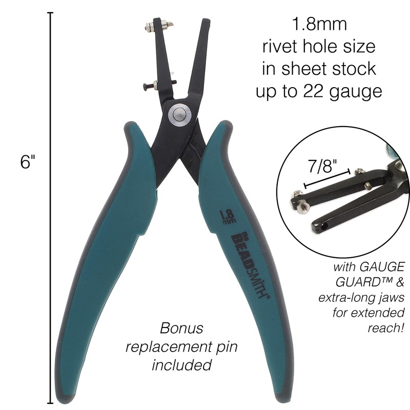 Beadsmith Metal Hole Punch Pliers W/Guage Guard-1.8 mm (.0714-inch)