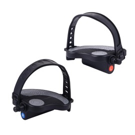 FRCOLOR Ergonomic Exercise Bike Pedals Non-Skid Bike Platform 2 Straps for Easy Installation Random Style