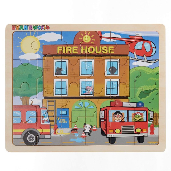 Ryan's World - Fire Rescue - 24 Piece Wooden Jigsaw Puzzle