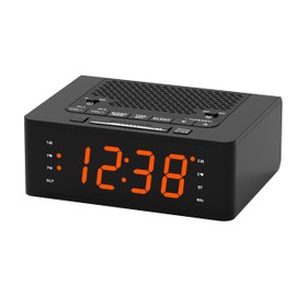 iTOMA Alarm Clock for Bedroom with FM Radio, Bluetooth, Dimmable LED Display, Sleep Timer, Adjustable Volume, Dual Alarm with ON/Off Button, Bedside Clock for Adults Seniors 515