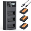 K&F Concept LP-E10 Battery 3-Pack and Upgraded LCD Charger Compatible