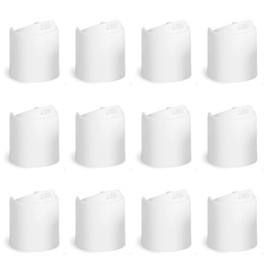 kelkaa Caps 28/410 White Press Caps with .325 Orifices, Dispensing Smooth Disc Top Closures, Replacement Caps for Squeeze Bottles, Neck Diameter 28mm, Thread Type 410 (Pack of 12)