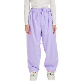 BUMDEEP Womens and Mens Ski Pants Winter Waterproof Baggy Pants Outdoor Cargo Snowboard Pants（LPPL,Large）