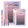120pzs Extensiones Pestañas Raíces Curvatura D 8-18mm, K28