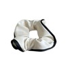 Scrunchie Bi-color Simple Hair Closure Hair Accessory Adult Large (White)