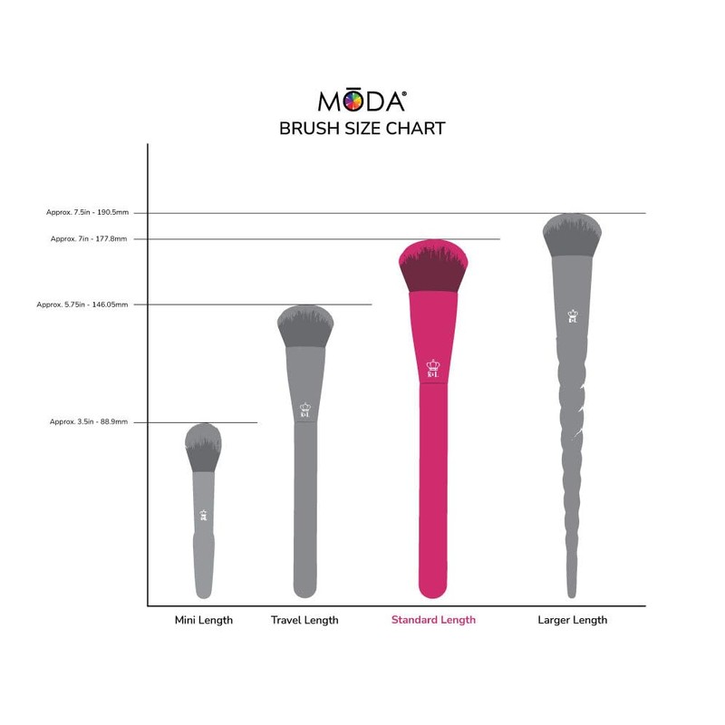 MODA Metallics Stippler Makeup Brush – Duo-Fiber Face Brush for