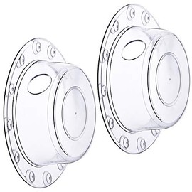 Bath Overflow Drain Cover Tub Overflow Stopper Bathtub Overflow Drain Cover Stopper PVC Bathtub Overflow Drain Cover Plug for Deep Water Abysmal Baths, 6.1 Inch (Transparent, 2)