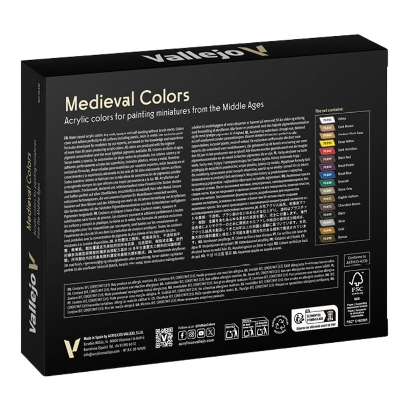 Vallejo - Model Color Medieval Colors Set | Modeling Acrylic