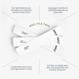 Navy Nail File Trio Pack x1-3X Files Per Box - Store, Protect and Perfect