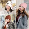 WKF - Gorro de punto para mujer, acrílico, para invierno,