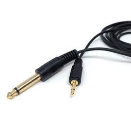 DRUT 1.5m 3.5mm MONO Jack to 6.35mm MONO Jack Plug Audio TS Coax Cable Lead, Male to Male Gold Flashed Ends 5ft