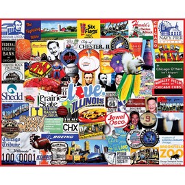 White Mountain Puzzles - I Love Illinois - 1000 Piece Jigsaw Puzzle for Adults - Fun Family Activity - 24"x30"