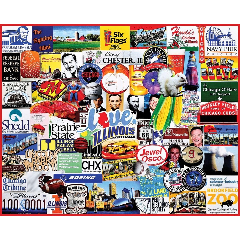 White Mountain Puzzles - I Love Illinois - 1000 Piece