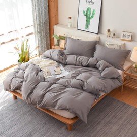 Colourful Snail 2-Piece Luxury Duvet Cover Set, Includes 1 Duvet Cover and 1 Matching Pillow Sham, Ultra Soft and Easy Care, Zipper Closure, Corner Ties, Twin, Grey (Comforter Not Included)