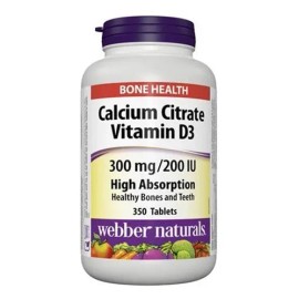 Calcio Citrato 300 Mg D3 200 Ui 350 Tabletas Webber Naturals