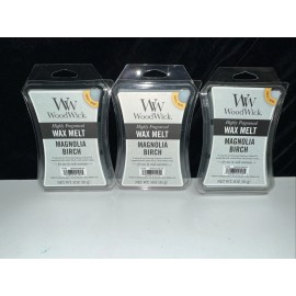 WoodWick LOT OF 3-WoodWick Wax Melts MAGNOLIA BIRCH FREE SHIPPING Wood Wick