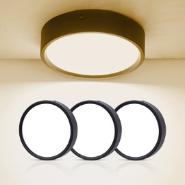 CANMEIJIA 3 Piezas Lampara LED Techo 25W, 4000K Luz Natural Redondo Lámparas de Techo, 940LM Brillante Plafón LED Techo