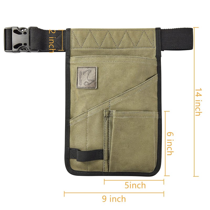 Waist Tool Bag,5-Pocket Single Side Tool Belt Pouch Work Apron