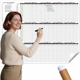 Dry Erase Visual Project Gantt Chart,36“x45”