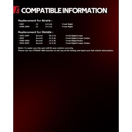 Torchbeam Front Brake Caliper Right for Honda 1990-1997 Accord 2.2L, Acura 1998-1999 CL 2.3L, Acura 1997 CL 2.2L, Honda 1995-1997 Accord 2.7L, Front Right Caliper Replace # 19B1334