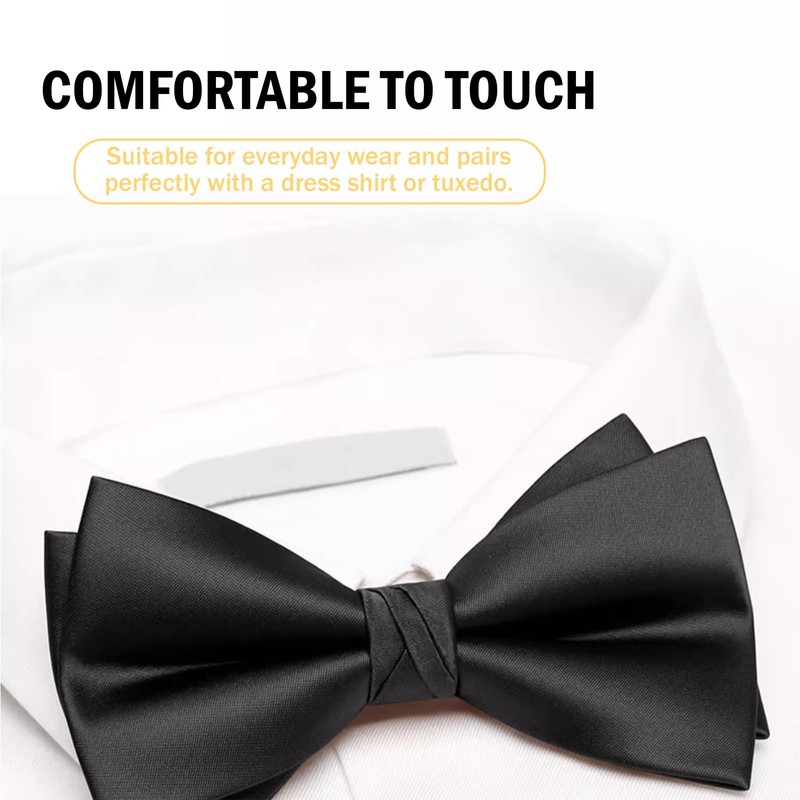 Mebamce Adjustable Bowtie Men Senior Bowtie Pre-Tied Bow Tie Classic