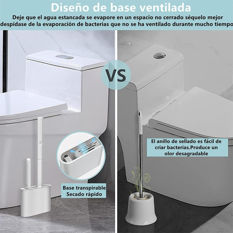 Juego de 3 Escobillas de Silicona para Baño, Montaje en