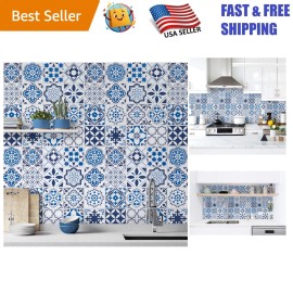 Thick Blue Glossy Contact Paper - Waterproof Self-Adhesive Wallpaper 17.7"x78.7"