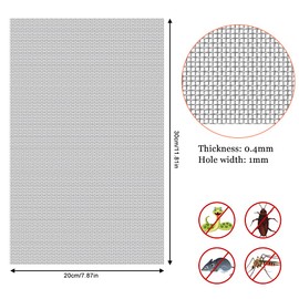 GOLRISEN Pack of 6 Stainless Steel Wire Mesh 20 x 30 cm Fine Mesh Mesh Stainless Steel Mesh Fine Fly Screen Steel Wire Mesh Stainless Steel Mesh for Ventilation Protective Grille Metal Guard Garden