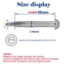 OTFAITP M8 8 mm x 28 mm-86 mm Scooter Front Rear Axle Bolt 8.8 Grade Carbon Steel for Stunt Scooter Dash Teen/Adult Kick Scooter 800+lb Capacity