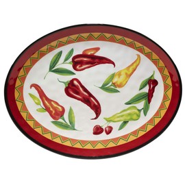 Certified International Red Hot 2 pc Melamine Platter Serving Set, Multicolor, Large