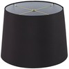 Set of 2 Black Faux Silk Medium Drum Lamp Shades