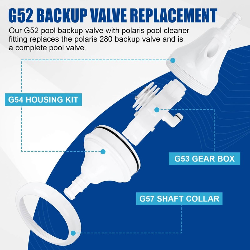 G52 Backup Valve Replacement kit for Polaris Pool Cleaners 180