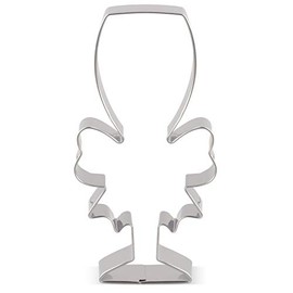 LILIAO Champagne Glass with Ribbon Cookie Cutter for Wedding/Engagement - 2.4 x 4.5 inches - Stainless Steel