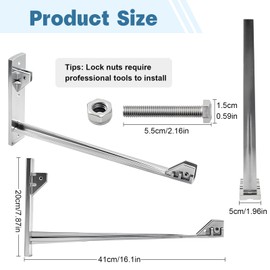 MorningRo Street Sign Bracket 8'' x 16'' Wing L Shape Bracket for Street Sign Posts with 5 Mounting Screws