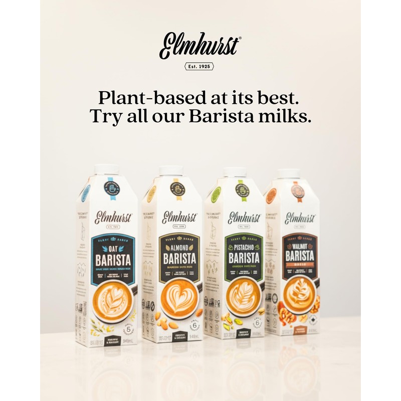 Elmhurst 1925 Almond Milk Barista Edition – 32oz (6-Pack) Plant-Based,