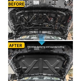 Maxzina Soundproof Mat Compatible with 2022-2025 Ford Maverick Engine Hood Heat Insulation Shield Sound Protective Pad Sound Proof Foam Insulation for 2024 Maverick Accessories (PET Felt)