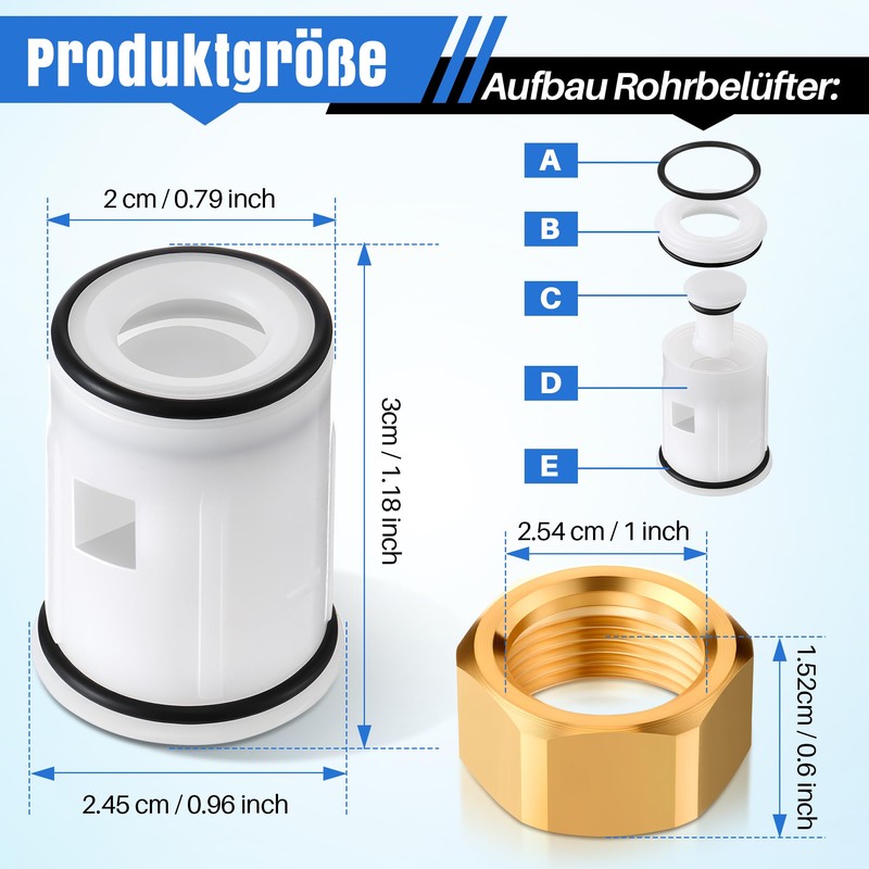 Enhon Plug-In Pipe Aerator Compatible with Kemper Frost-Proof Outdoor Fitting