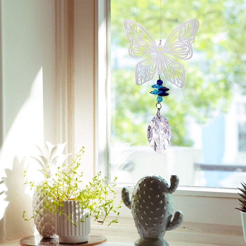 H&D Hanging Crystal Suncatcher, Metal Pendant