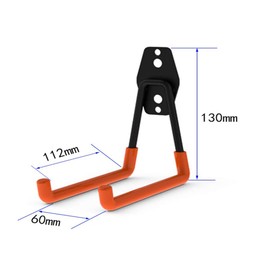 Garage Storage Utility Hooks, Tiberham Heavy Duty Garage Hanger Double Hooks Wall Hooks with Non-Slip Coating, Wall Mounted Tool Hooks Tool Holder for Ladders & Tools (Pack of 2)