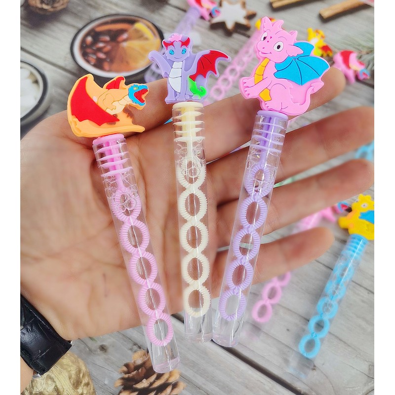 24 Packs Bulk Mini Funny Dragons Shape Bubble Wands, Boys