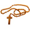 St Francis Rosary Set Wood Beads and Wooden Cross in