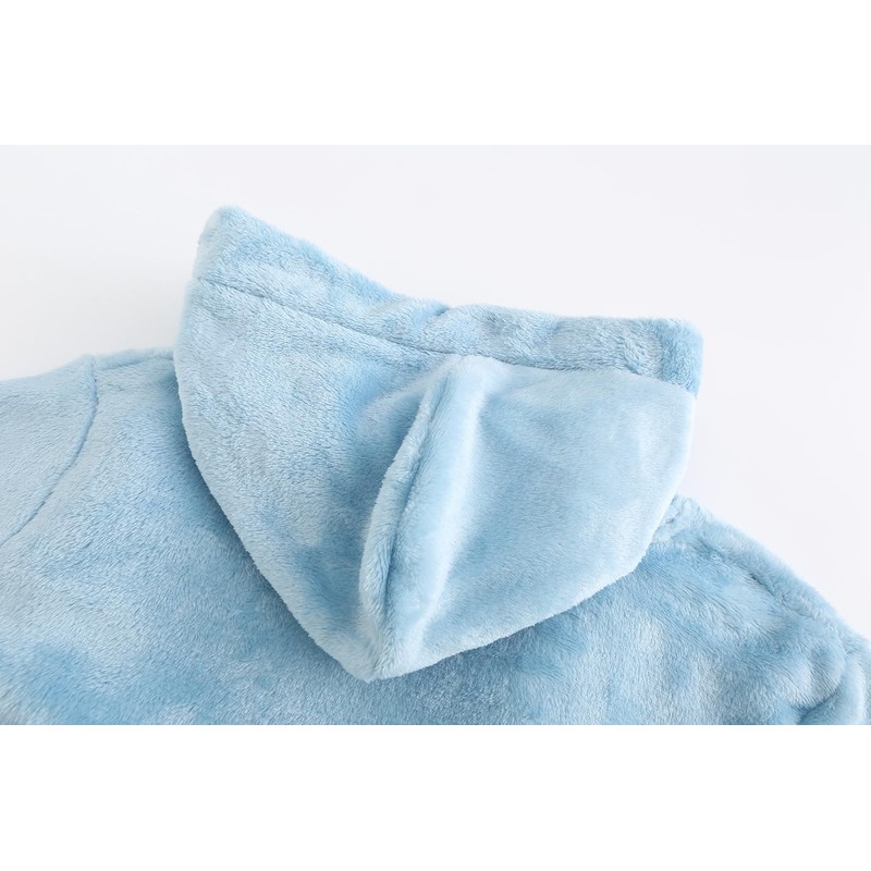 CJMJXPH Boys Fleece Robe, Hooded Toddler Soft Fuzzy Bathrobe for