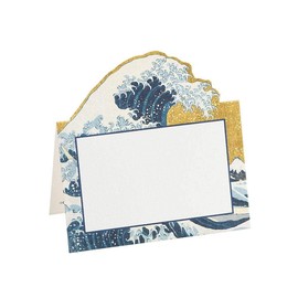 Caspari The Great Wave Die-Cut Place Cards in Gold - Set of 8