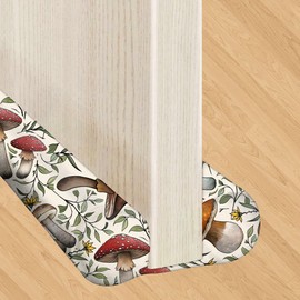 Joismea 36 Inches Adjustable Door Draft Stopper, Window Breeze Blocker Machine-Washable, Weather Stripping, Noise Reducer - Mushroom